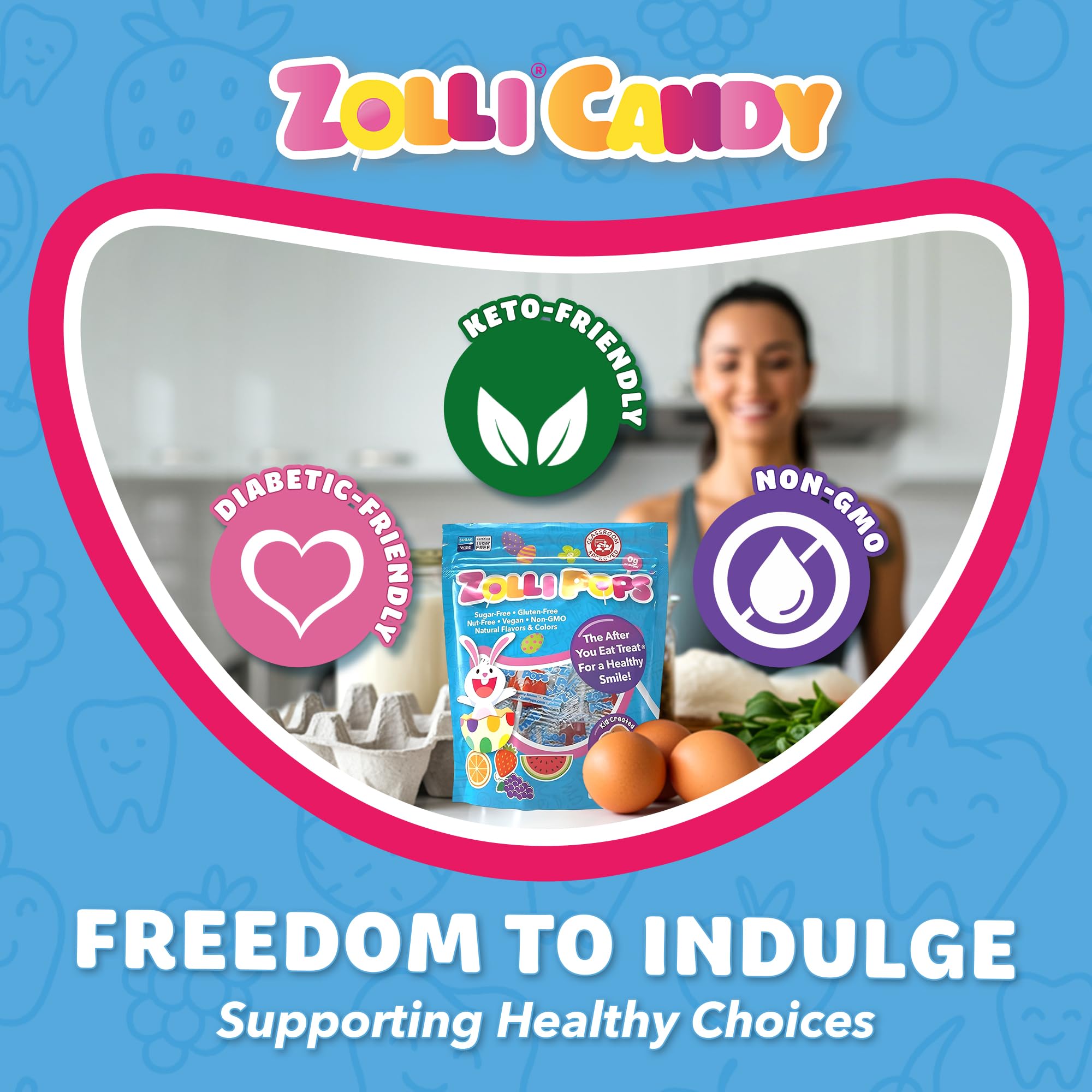 Zollipops post-meal clean teeth pops for kids and adults.
