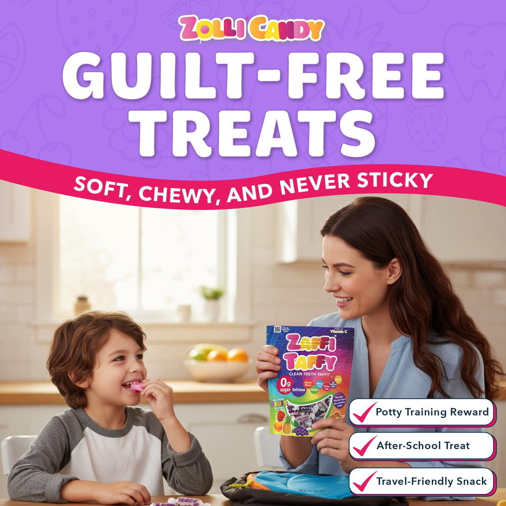 Zaffi Taffy after-meal chew promoting fresh breath and balanced mouths.