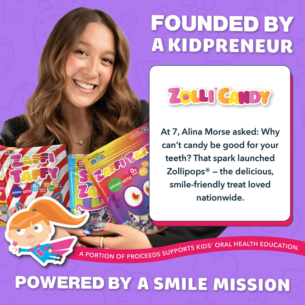 Zollipops Zaffi Taffy travel-pack image invites classroom or travel snacking