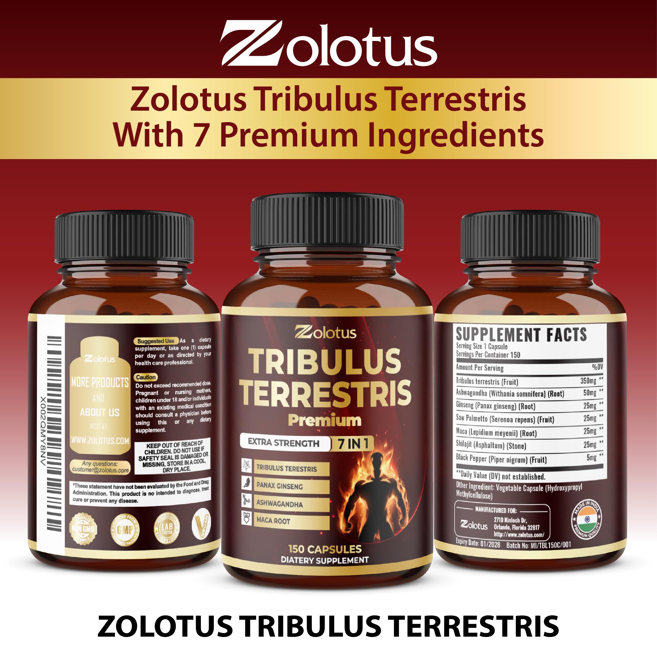 Zolotus five month supply presentation showing 150 capsules