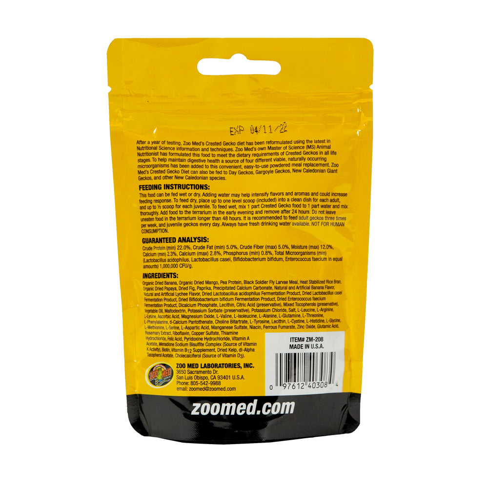 Zoo Med Tropical Fruit Flavor Crested Gecko Food ready to serve to support consistent feeding