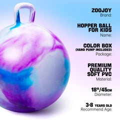 ZOOJOY Hopper Ball handle grip provides secure bouncing for kids