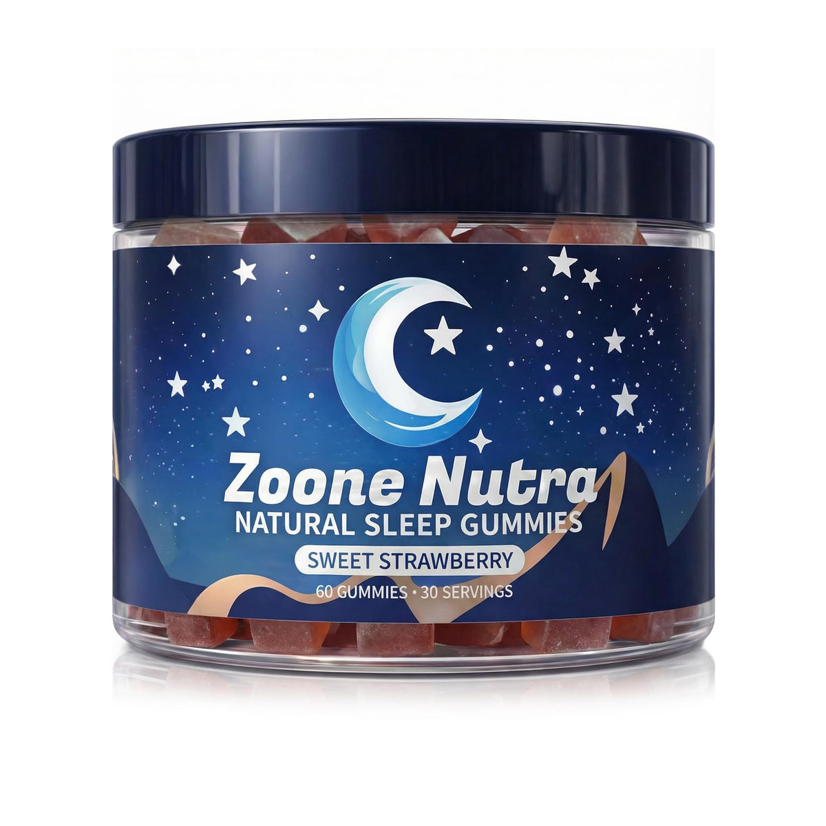 Zoone Nutra Sleep Gummies bottle on nightstand for calm bedtime routine