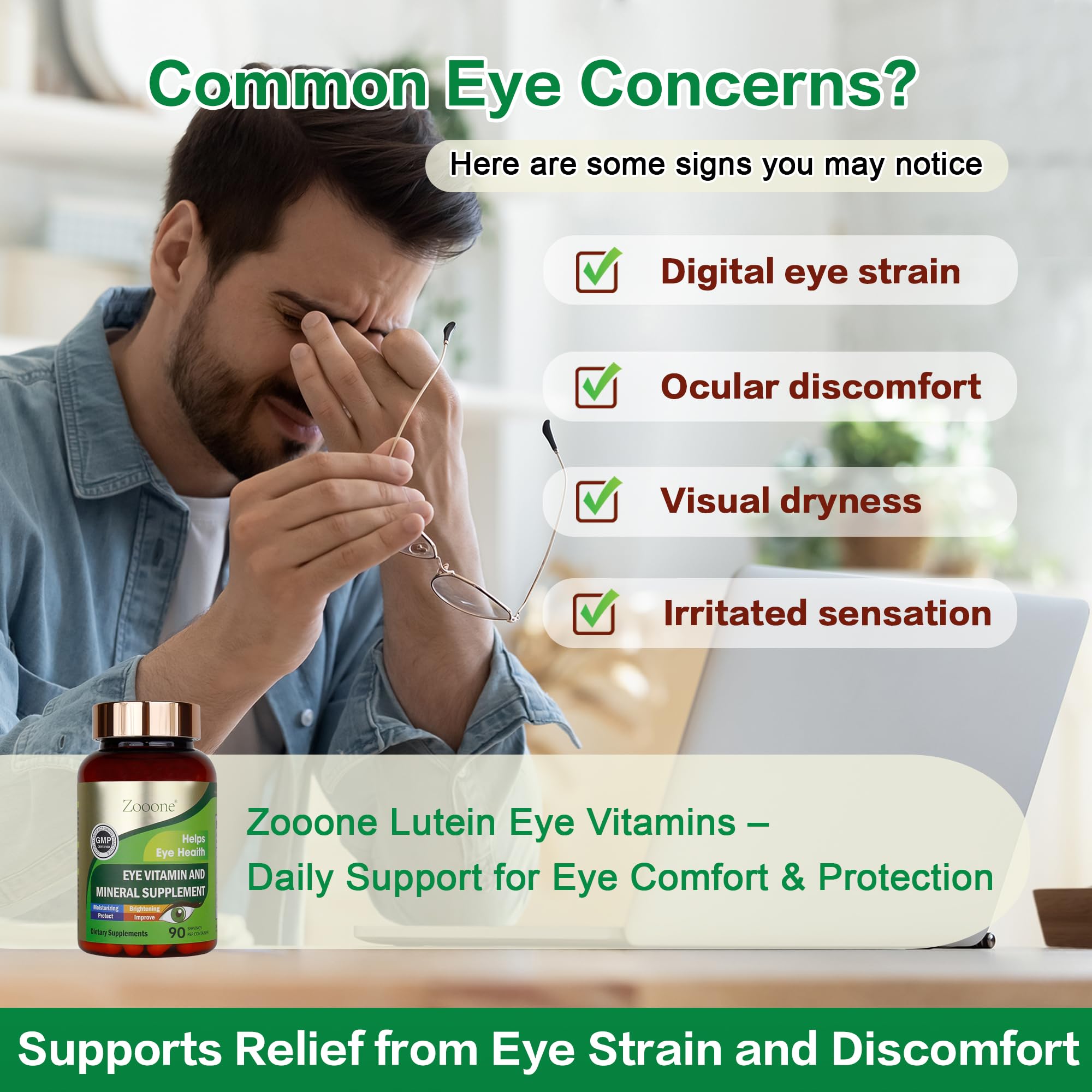 zooone capsules shown as two-per-day dose for easy daily eye health