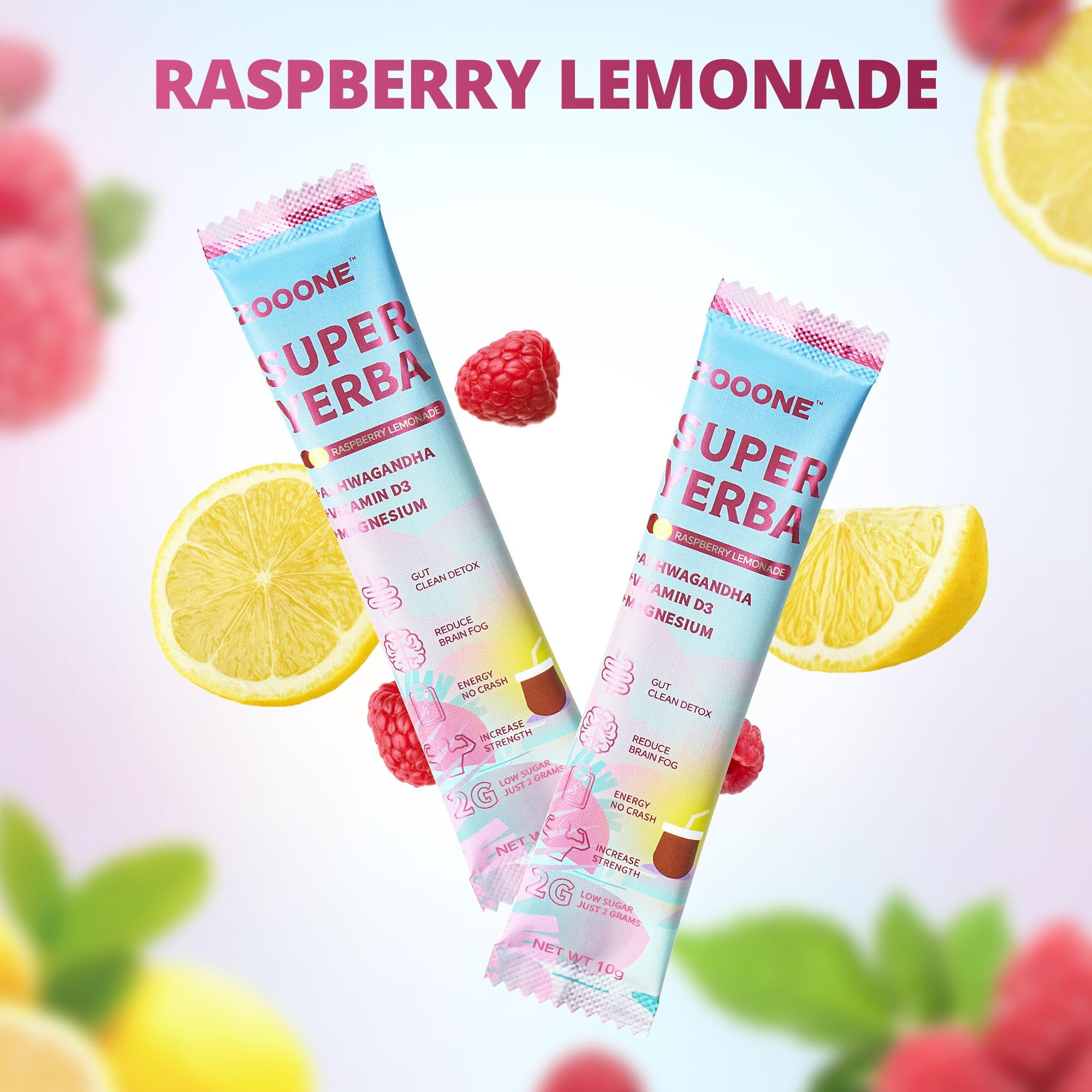 ZooOne glass with iced raspberry lemonade drink showing refreshing cold-water mix.