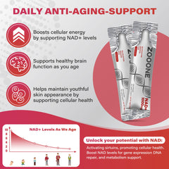 Zooone NAD+ 1000mg berry flavor with quick absorption after mixing