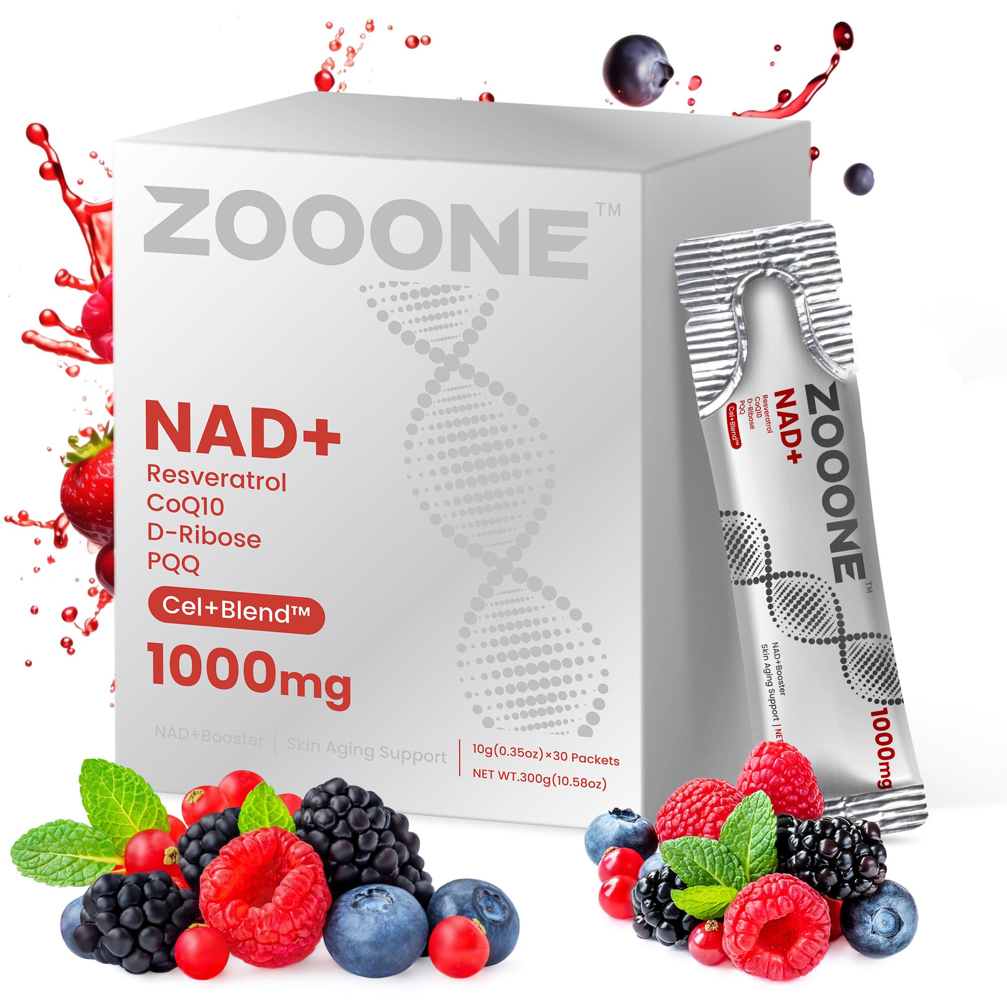 Zooone NAD+ 1000mg post-workout rapid absorption in a glass