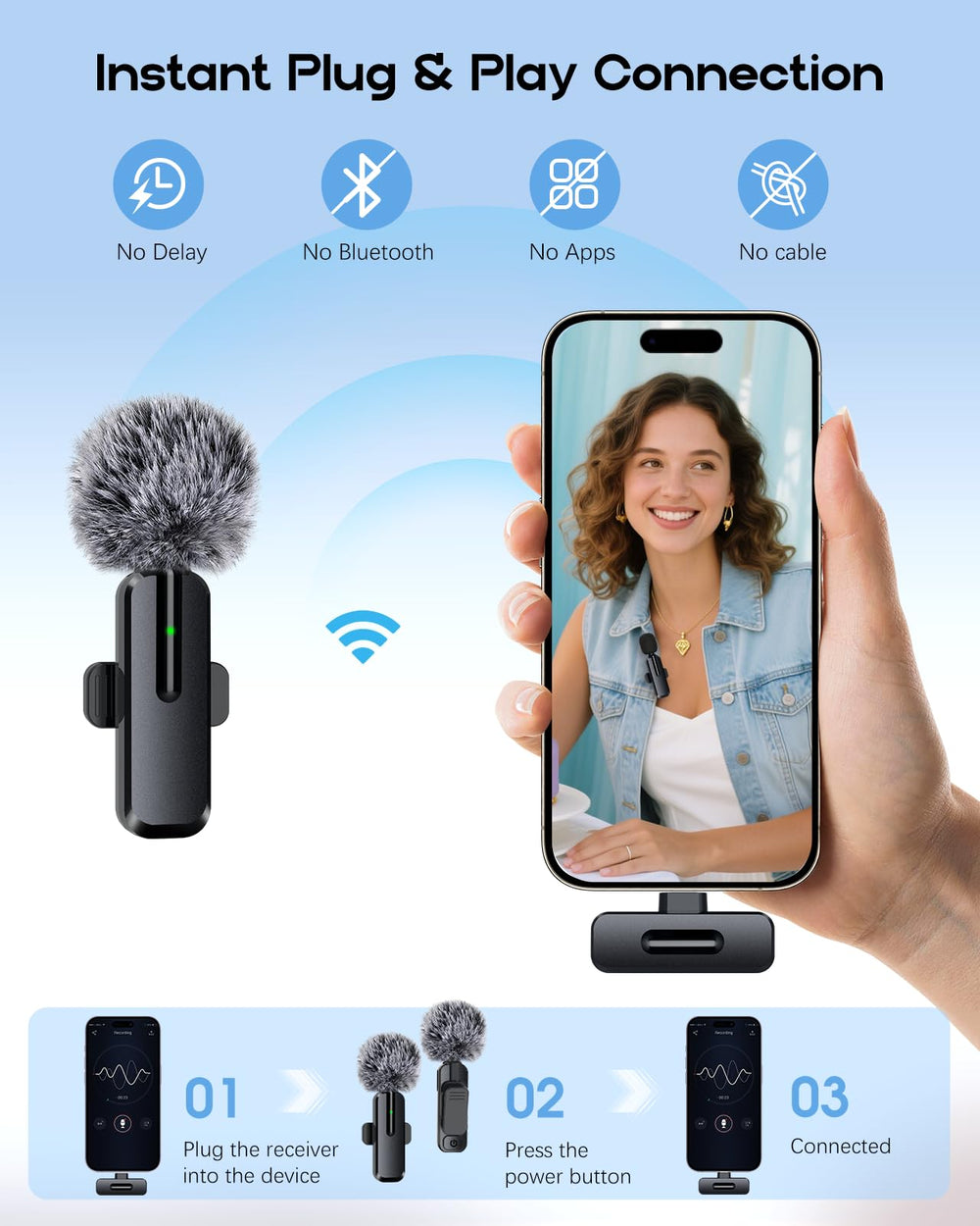 ZOPPLM ultra-light mic design with 16-hour battery for all-day shoots.