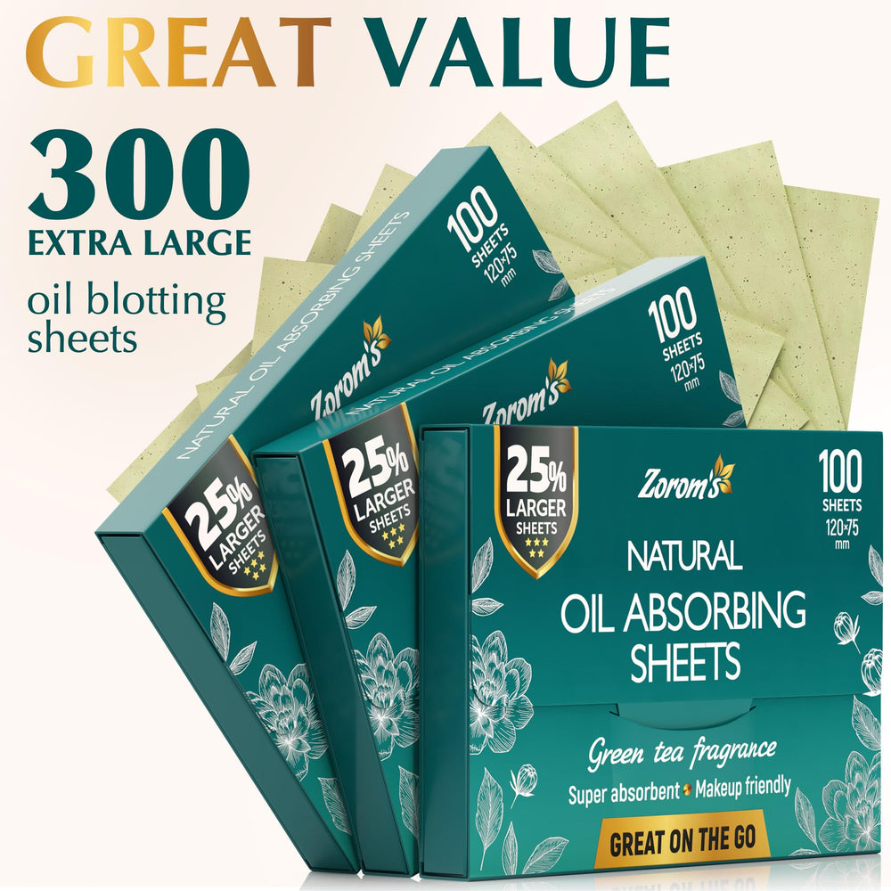 Zorom's blotting sheets designed for sensitive skin with gentle materials