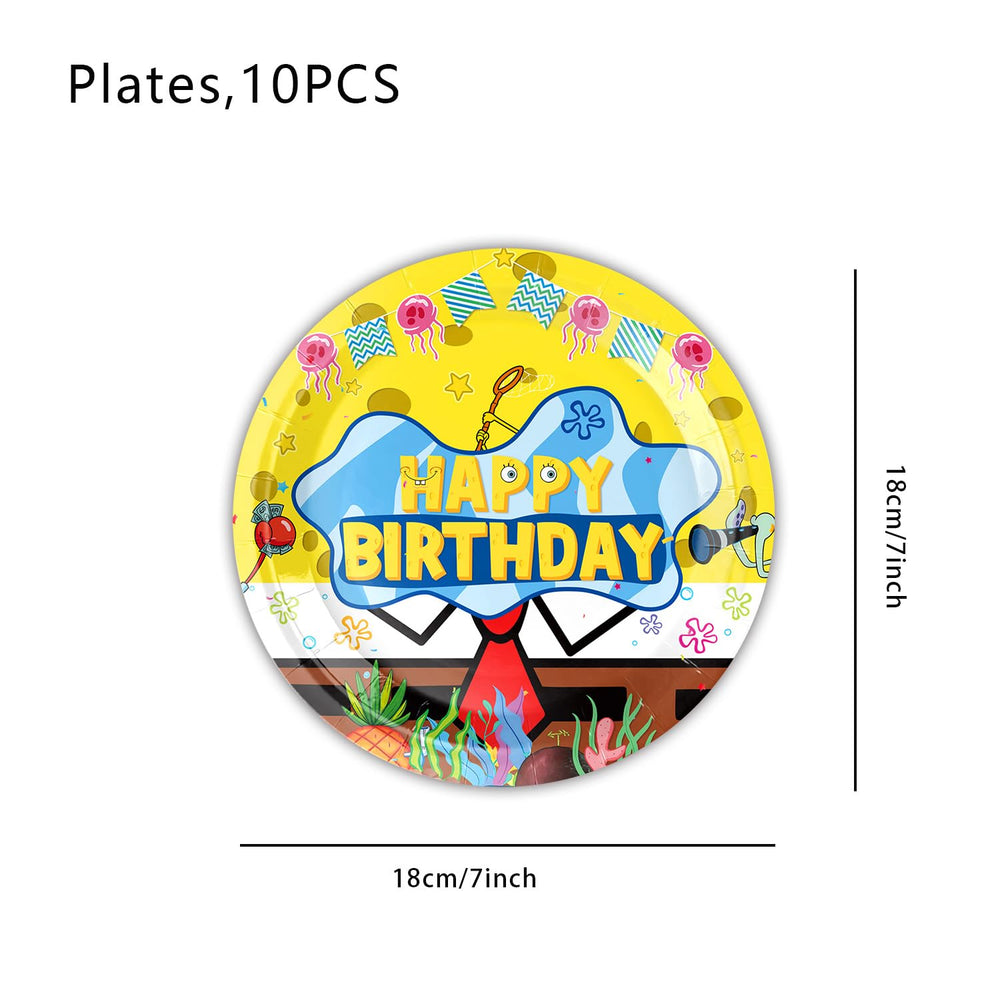 Zorpex cartoon sponge 7-inch plates perfect for snacks and desserts