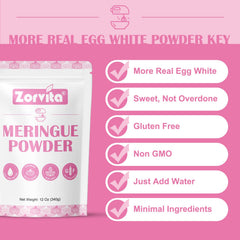 ZORVITA meringue powder forms buttercream bases with clean flavor.