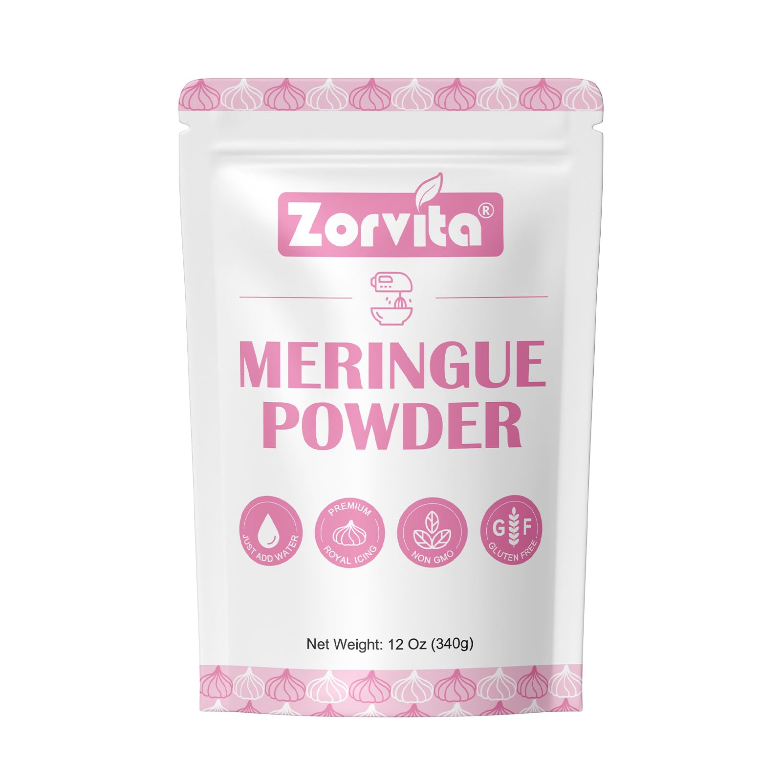 ZORVITA meringue powder for royal icing creates glossy piping results.