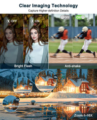 Zostuic compact travel camera with built-in flash for low light