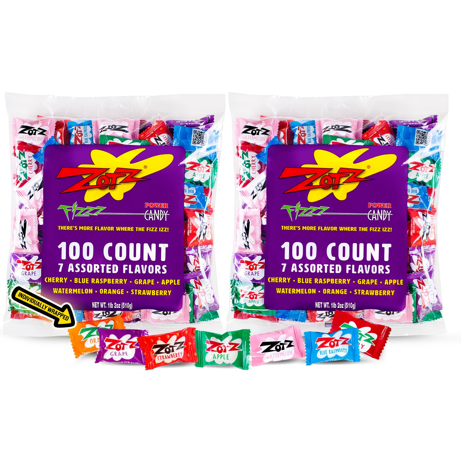 Zotz fizzy candy assorted 200-unit pack for parties and sharing