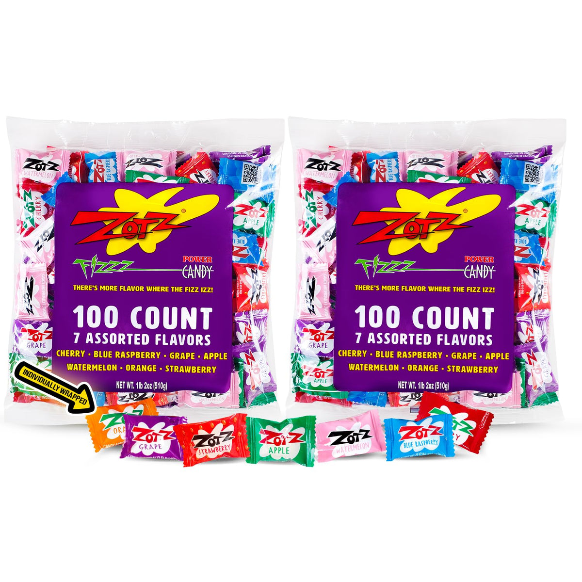 Zotz fizzy candy assorted 200-unit pack for parties and sharing