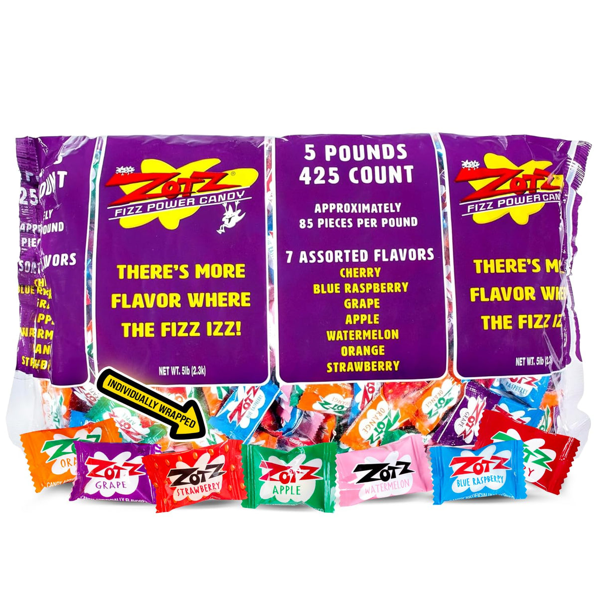 Zotz fizzy candy assortment in bulk pack for sharing and gifting