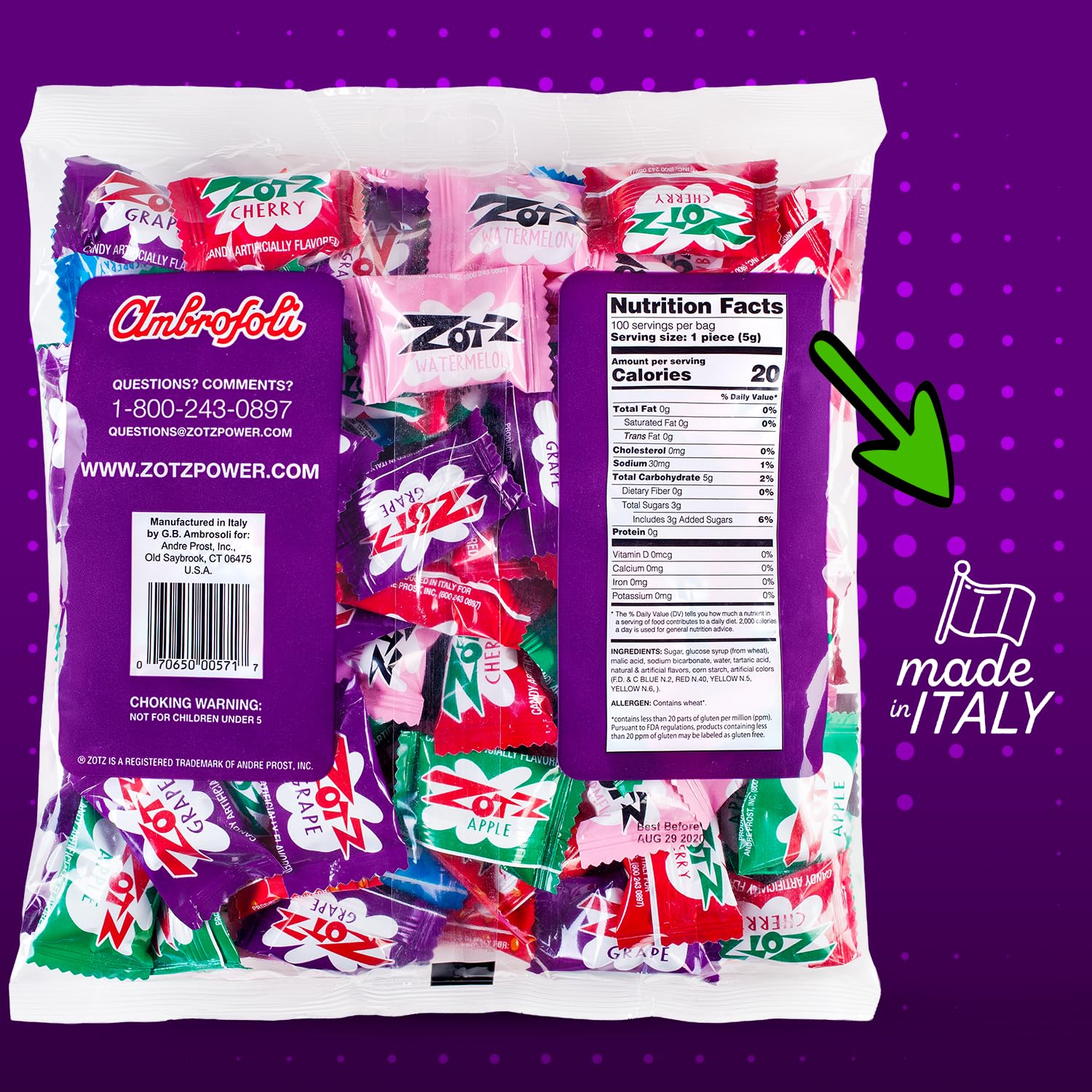Zotz cherry flavor center ideal for nostalgic snacking
