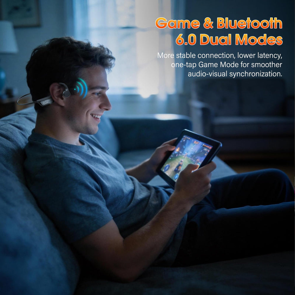 ZOVIMAX bone conduction headphones switch easily between two devices.