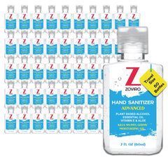 Zoviro hand sanitizer gel in a 2oz flip-cap bottle for on-the-go care.
