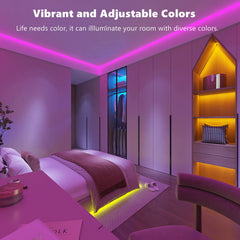 ZOZOO LED strip with 44-key remote for customizable colors and scenes