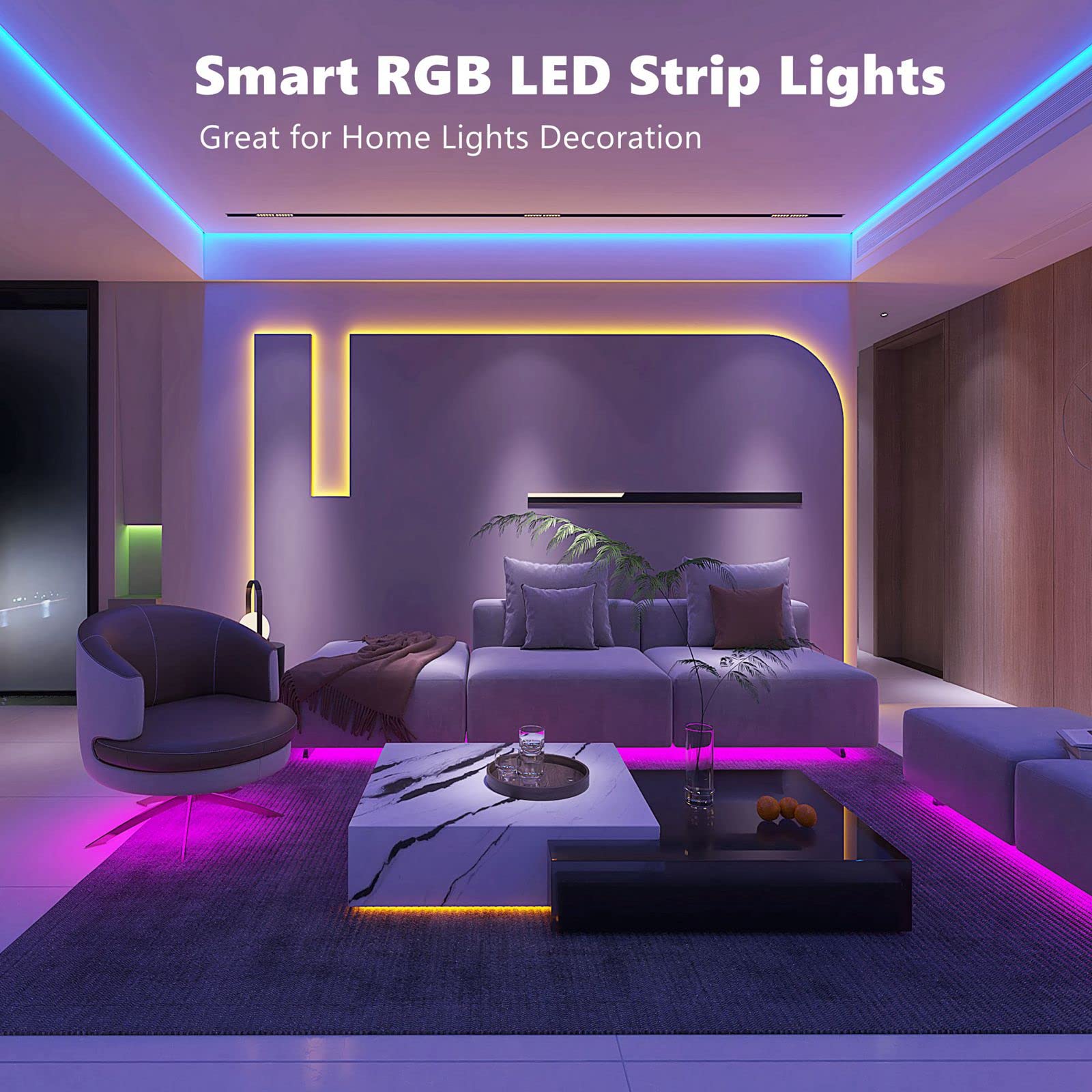 ZOZOO two-rolls 50ft LED strip offers flexible placement and quick DIY installation