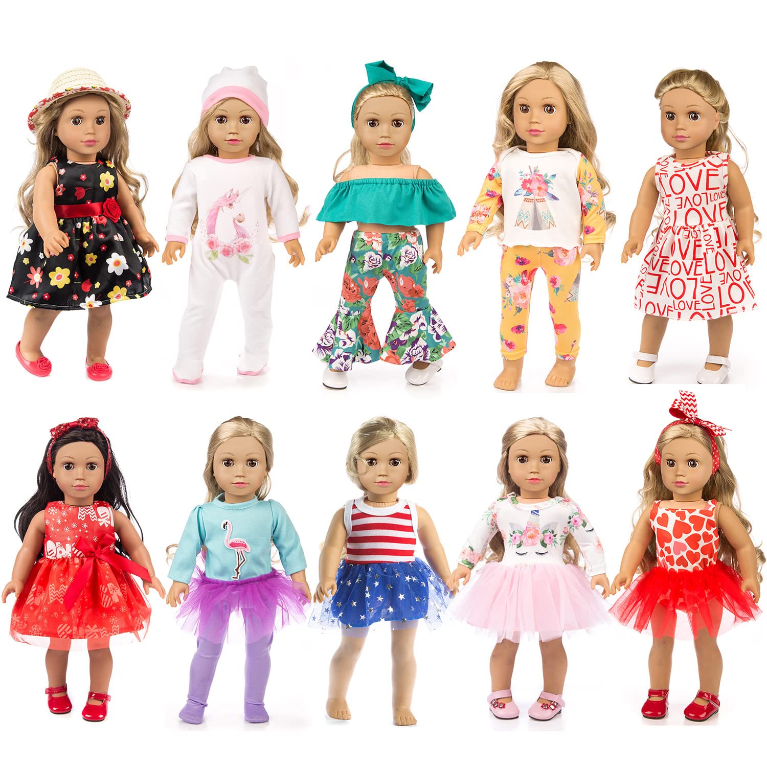 ZQDOLL 18-inch doll clothes set ready for imaginative play and stylish outfits.