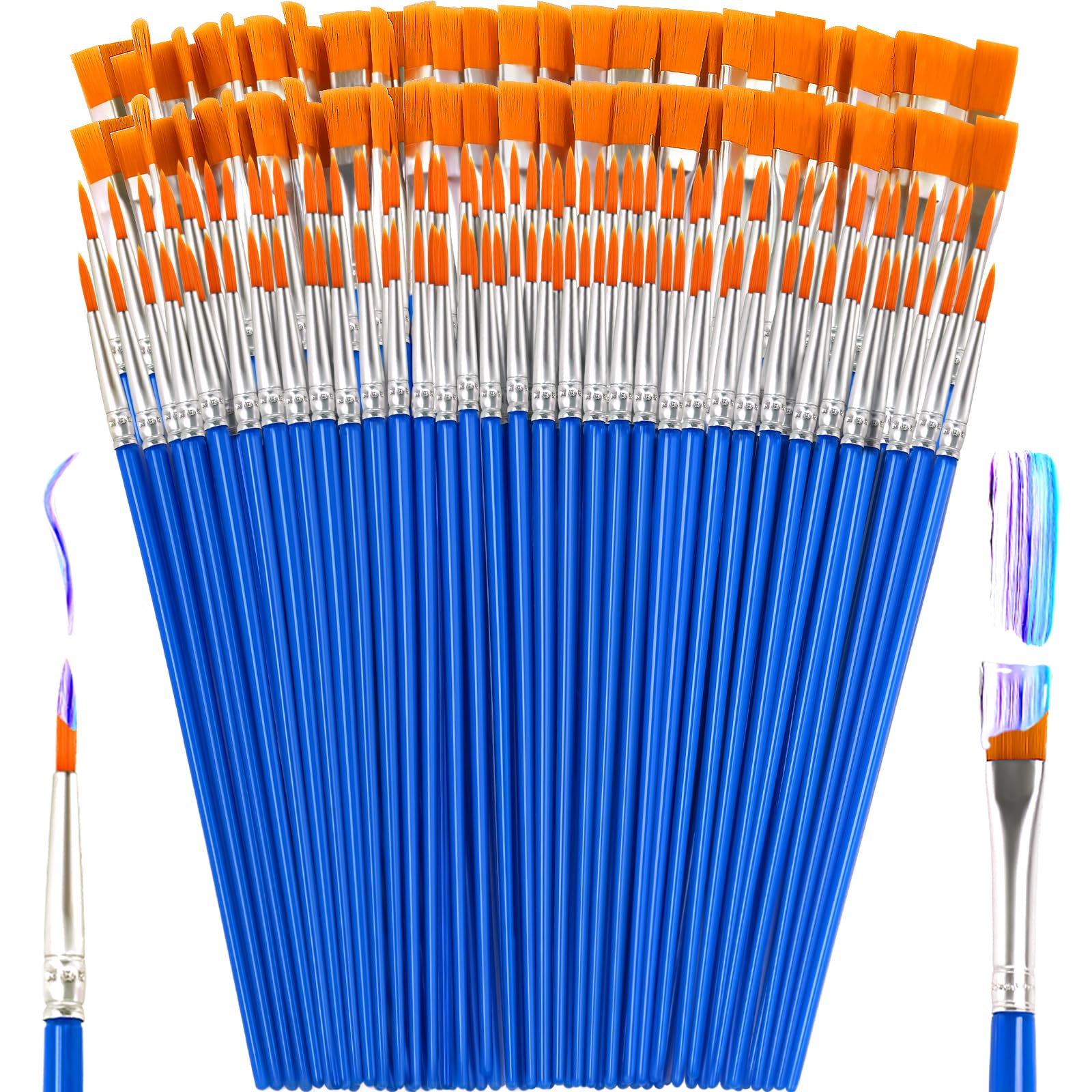 ZRLEI small paint brushes bulk overview for kid-friendly arts and classroom projects