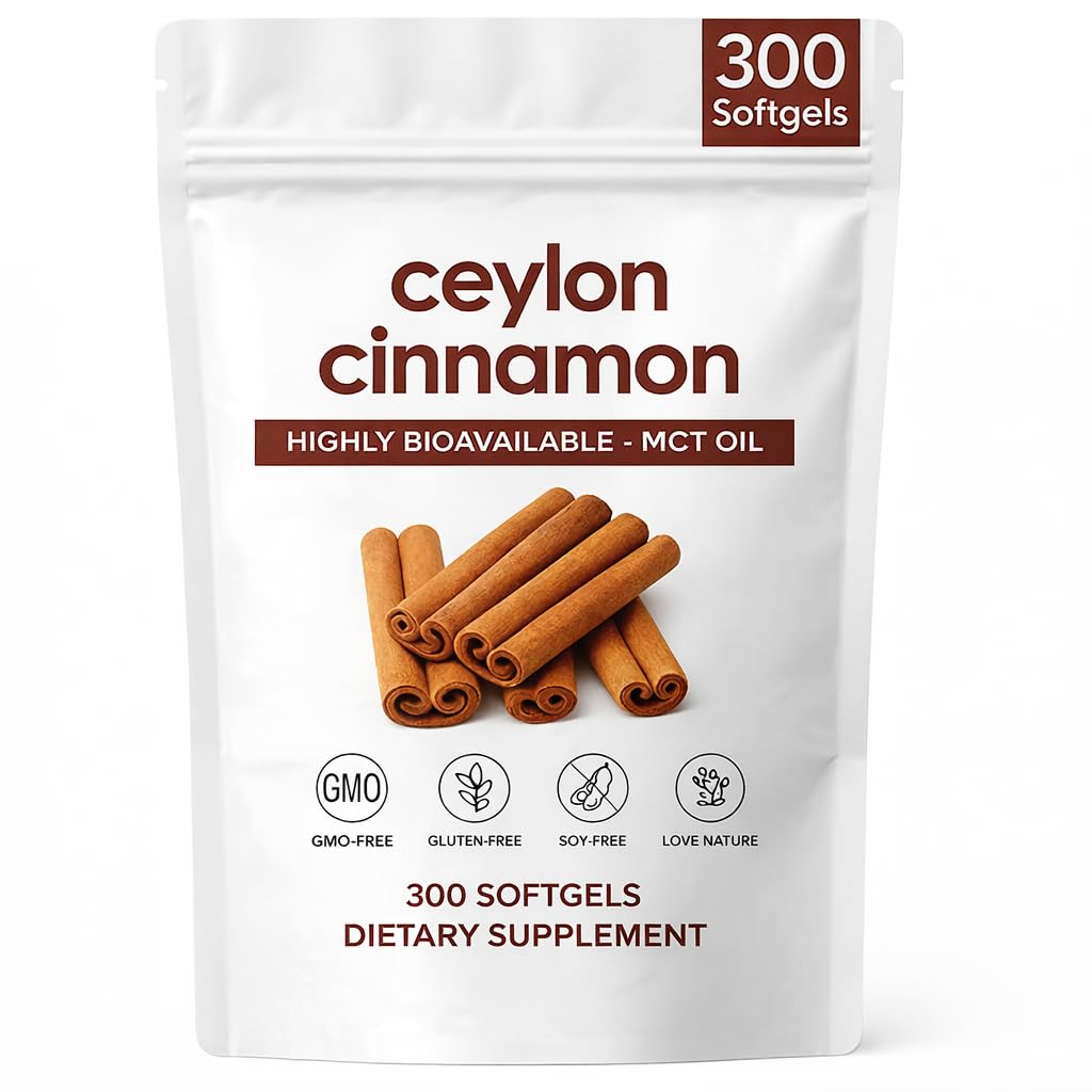 ZRRTXV Ceylon Cinnamon Softgels bottle front for daily wellness routine.