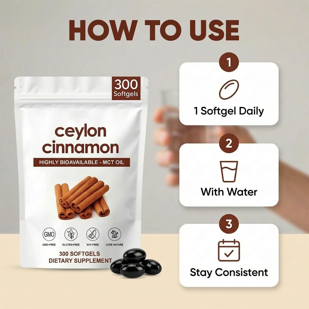 ZRRTXV Cinnamon Softgels dairy-free and soy-free for sensitive diets.