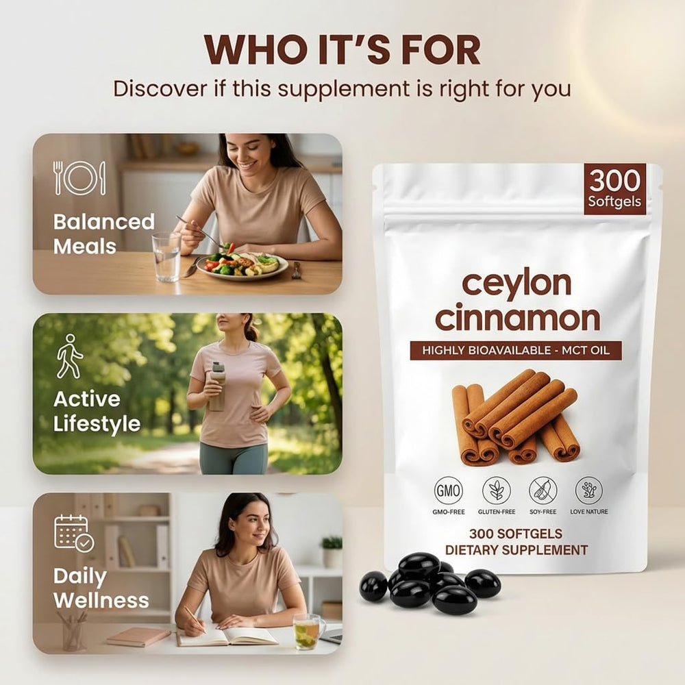 ZRRTXV Cinnamon Softgels value pack with 300-count for consistency.