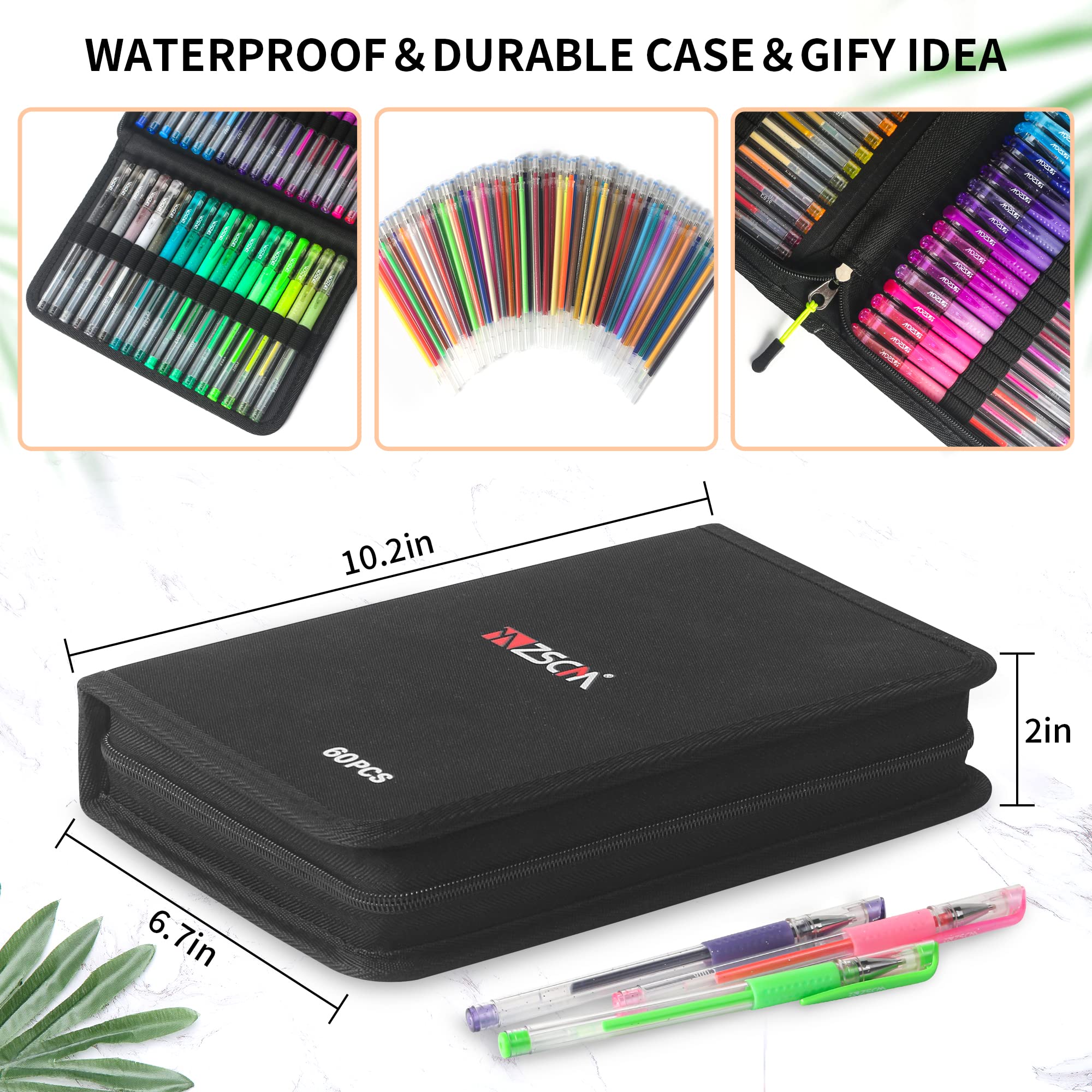 Sparkling glitter gel pens from ZSCM enhancing doodling and art projects