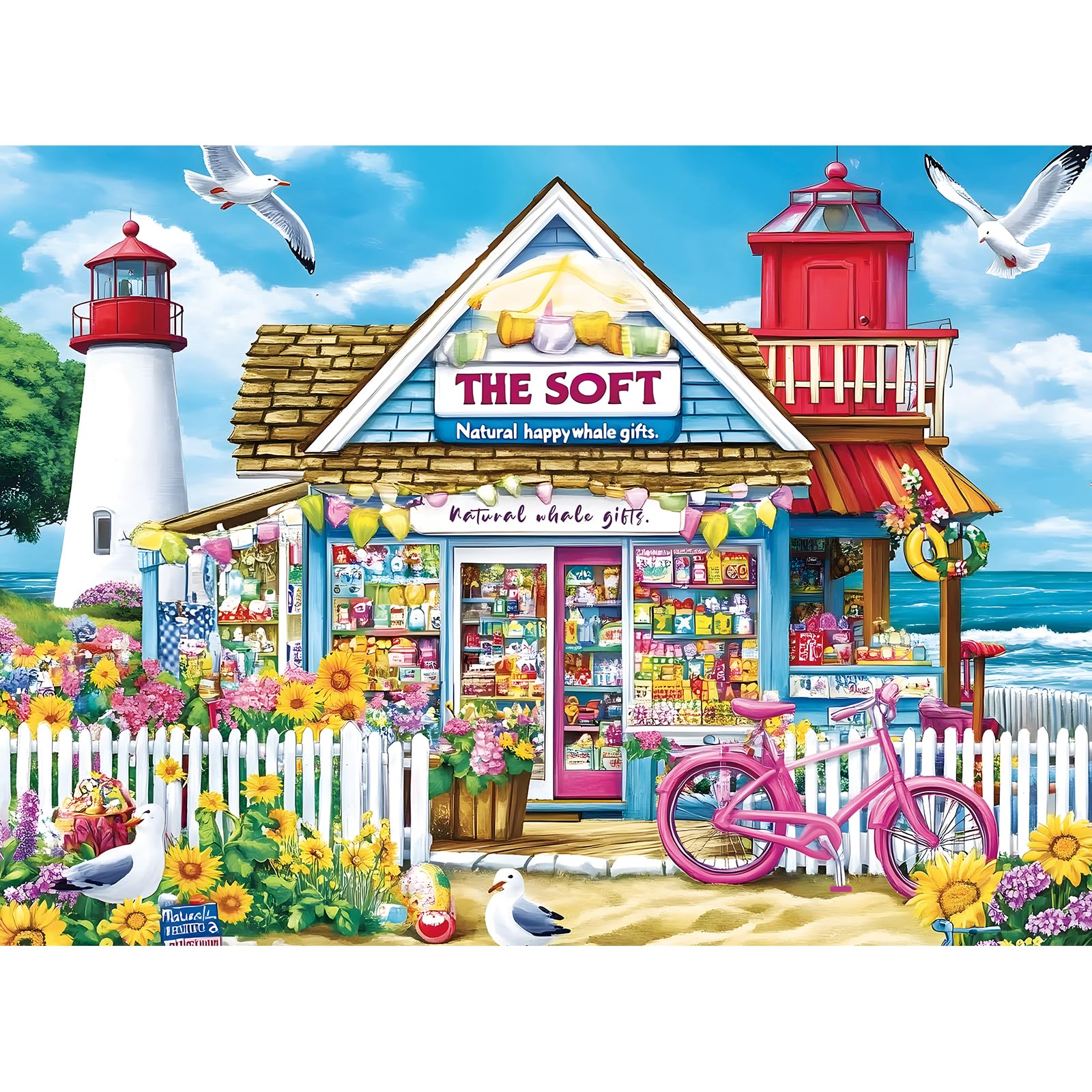 ZSYCZAO coastal flowers and ocean view puzzle—perfect for relaxing evenings with family.