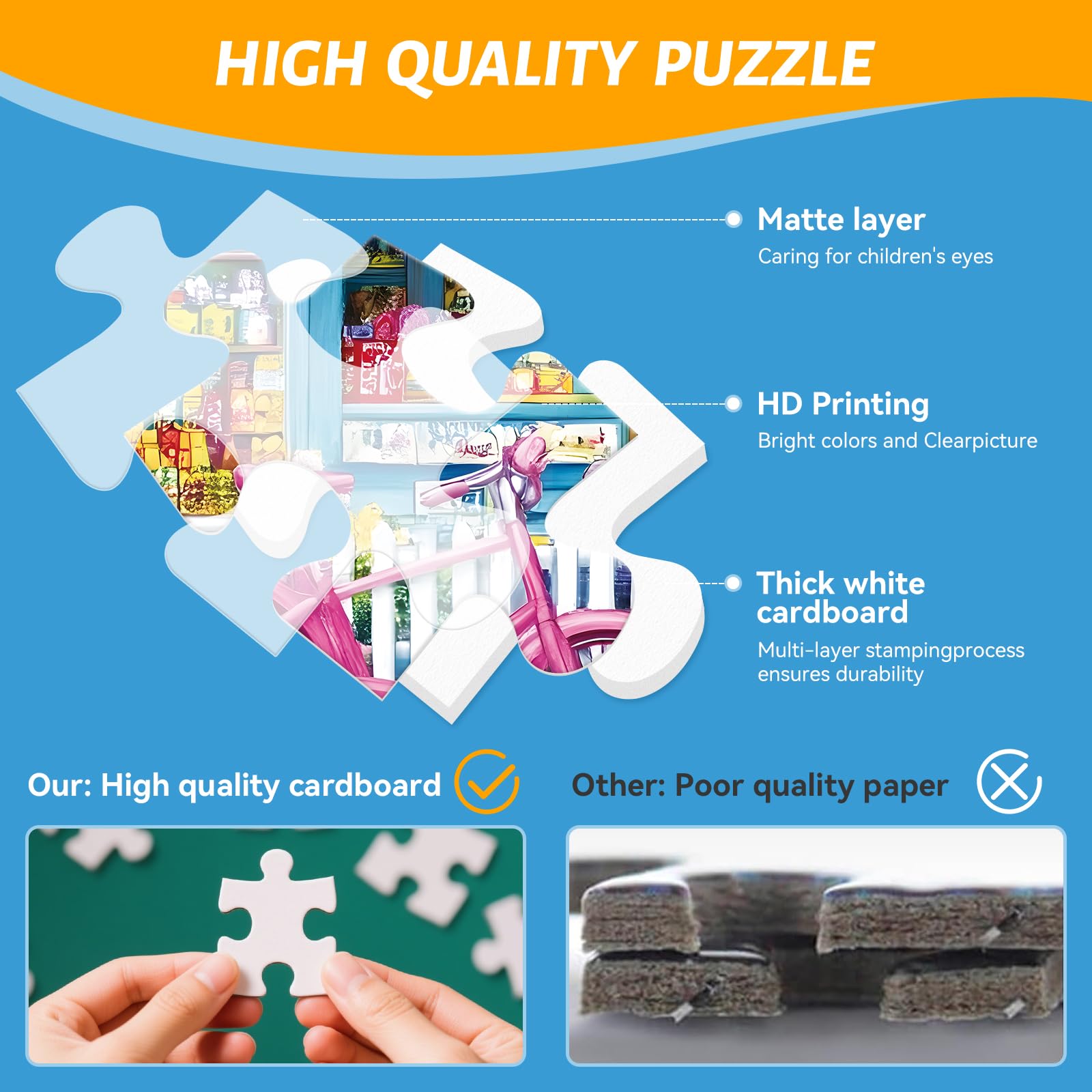 ZSYCZAO white fence and waves puzzle—great for solo focus and relaxing downtime.