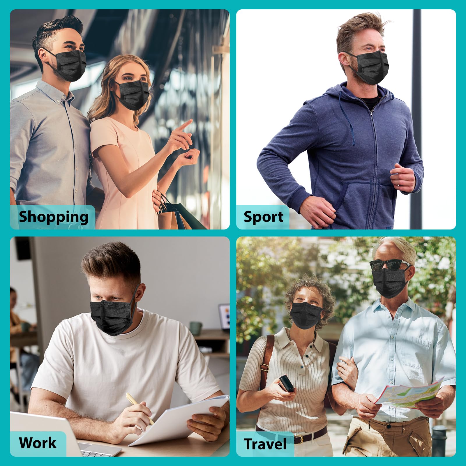 ZTANPS black mask ideal for travel and public spaces.