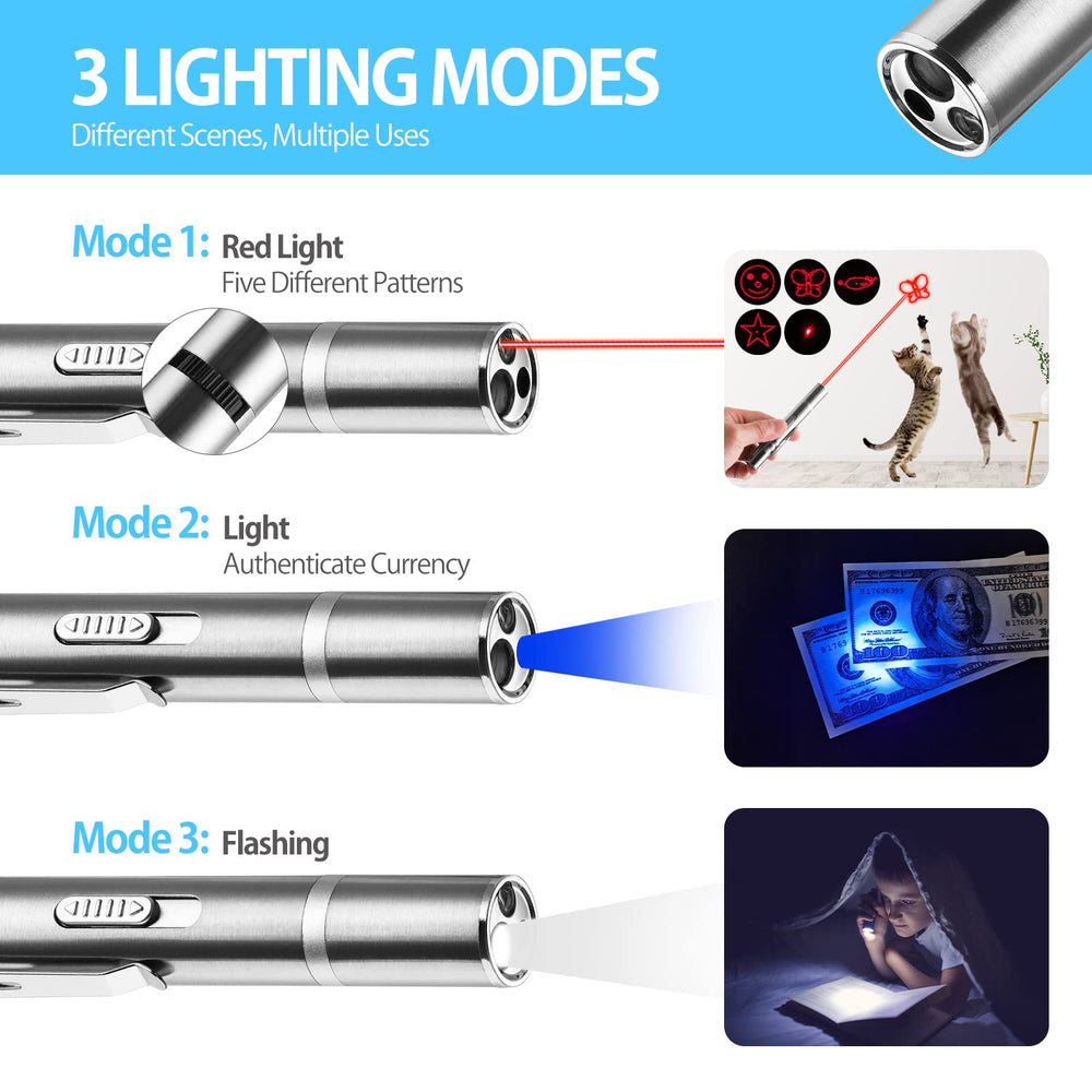 Zugesify laser pointer cat toy long-range projection to entertain curious cats.