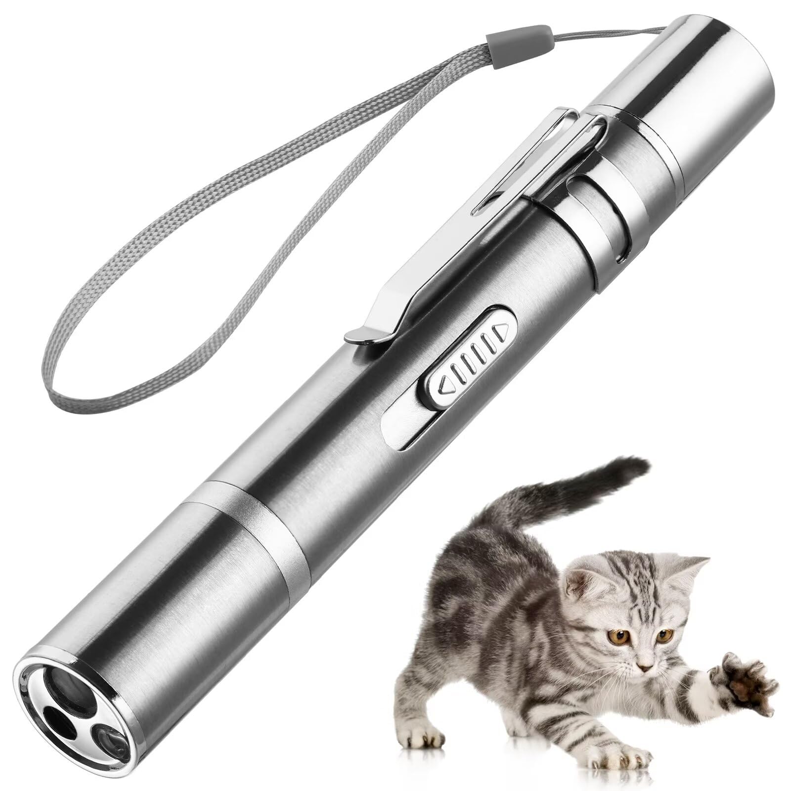 Zugesify laser pointer cat toy red dot for interactive indoor play and training.