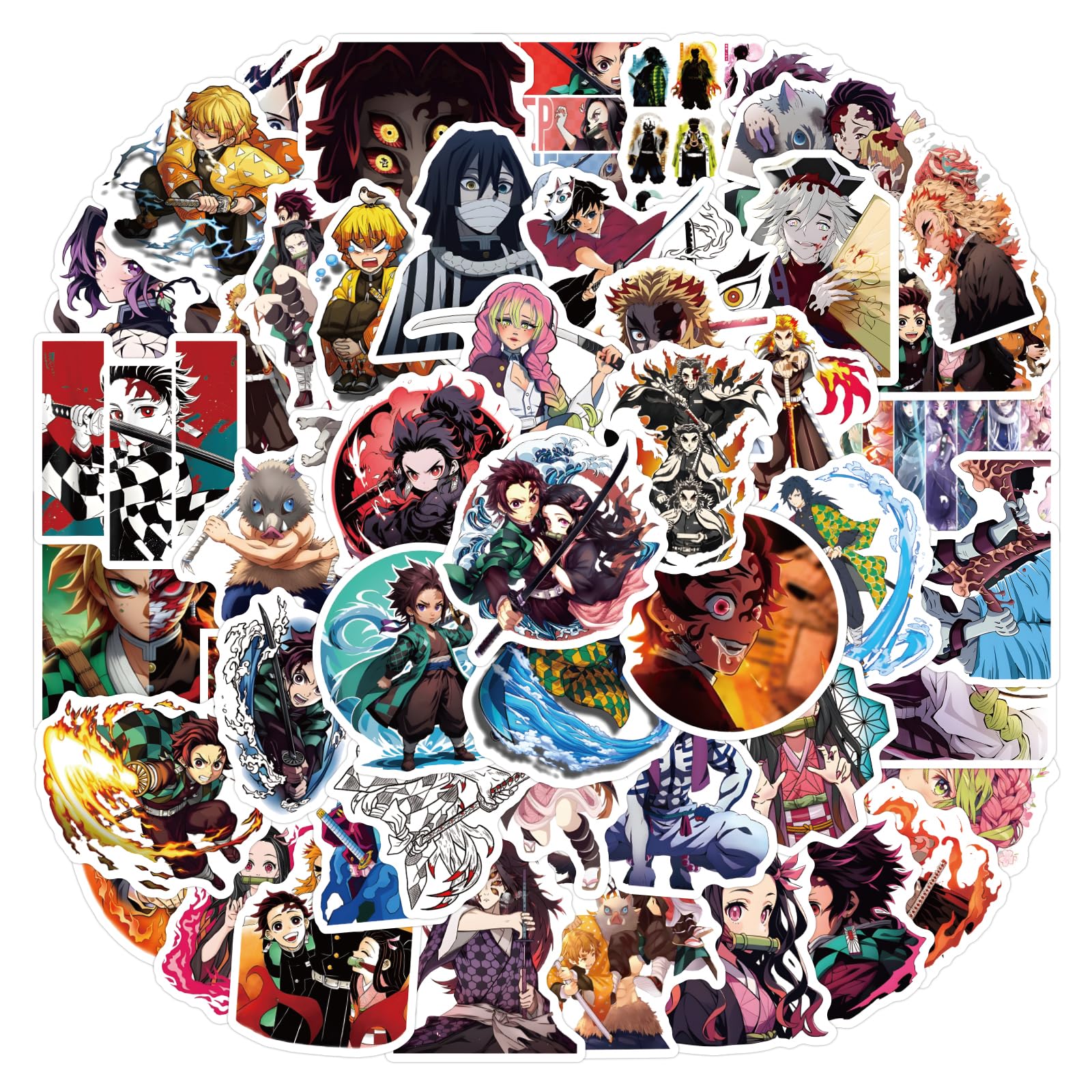 ZUIYIJIANGNAN Demon Anime Slayer stickers on a laptop with vibrant waterproof designs.