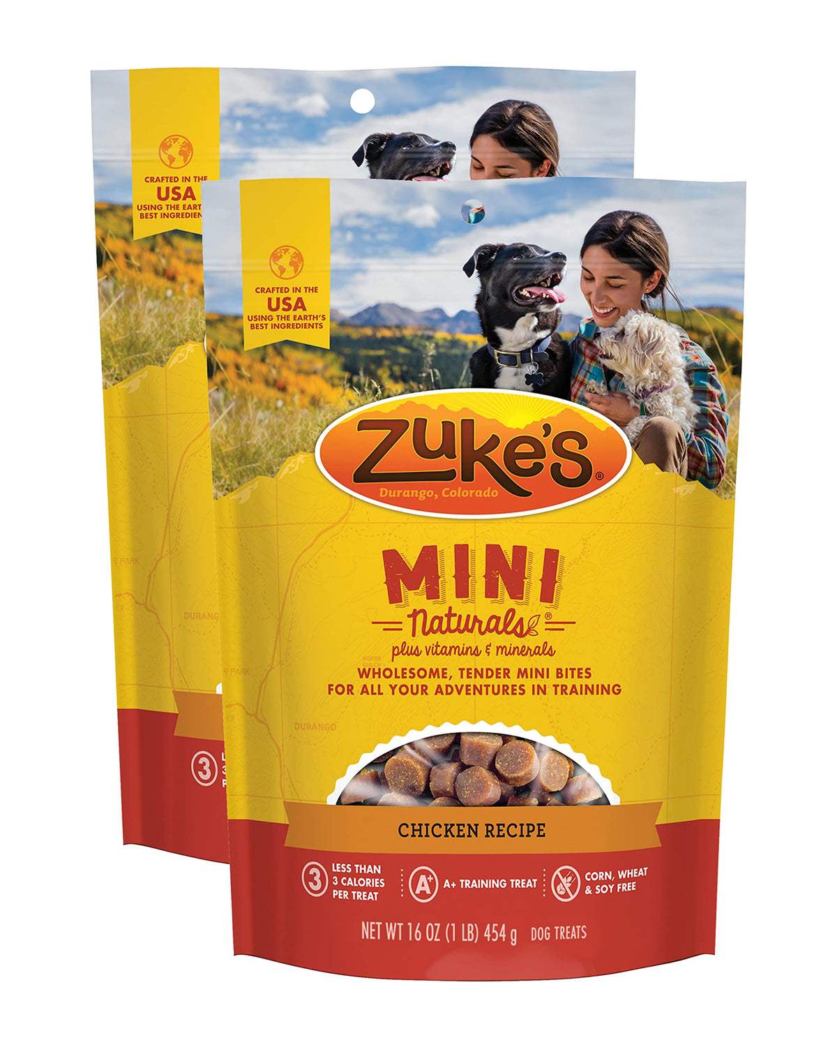 Zuke's Mini Naturals chicken-soft treats for dogs, ideal training rewards.