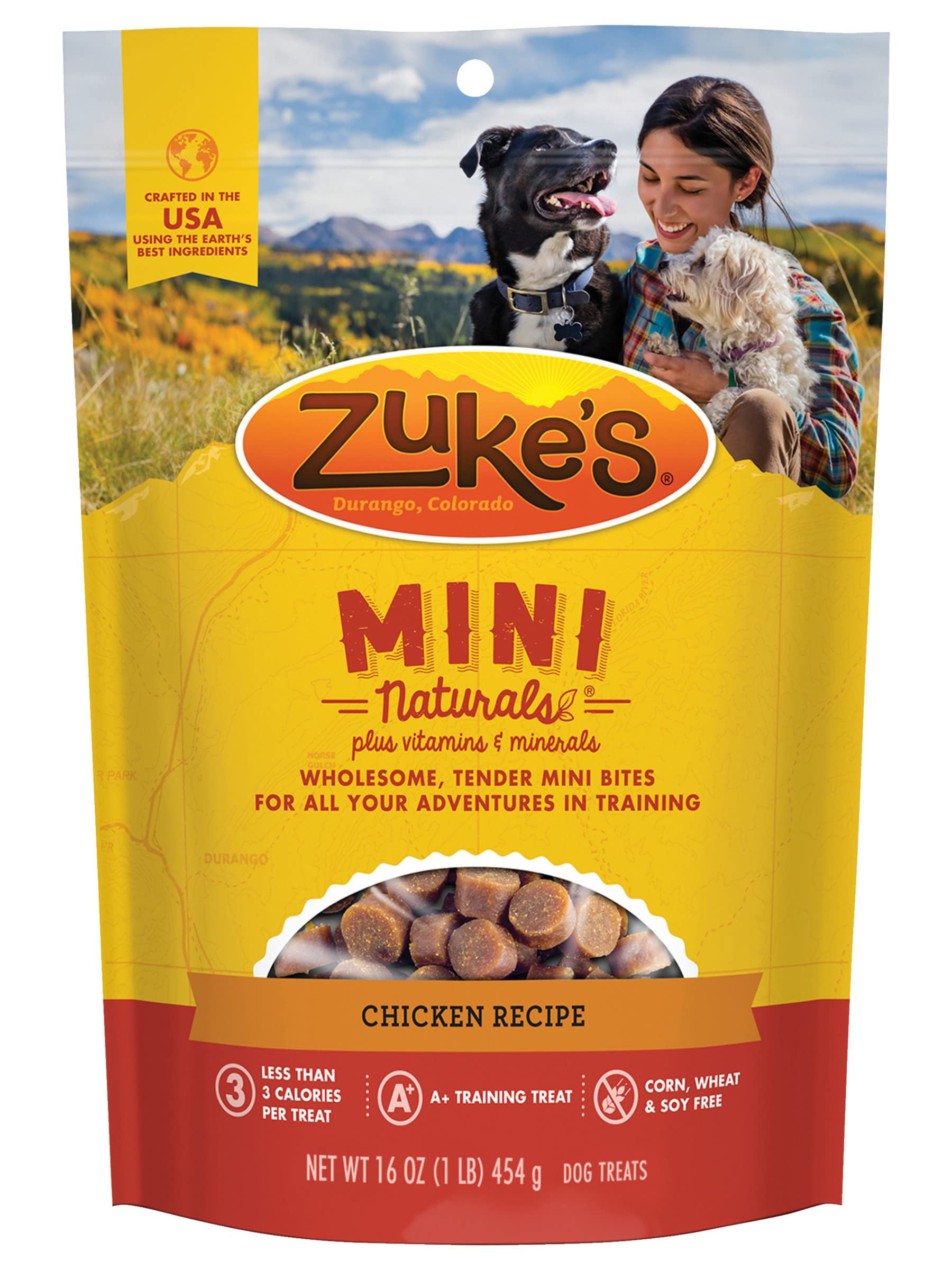Zuke's resealable pouch keeps treats fresh during adventures.