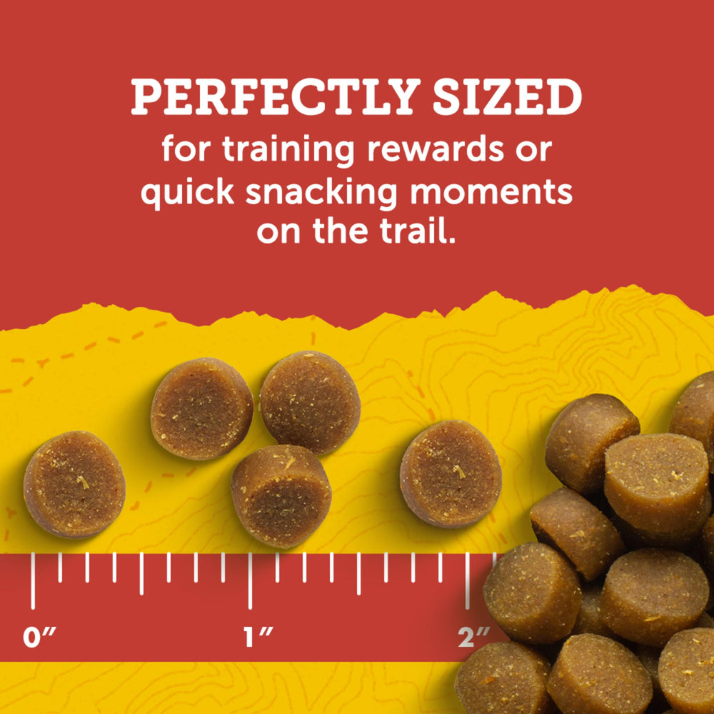 Zuke's Mini Naturals soft chewy treats close-up showing tender texture.
