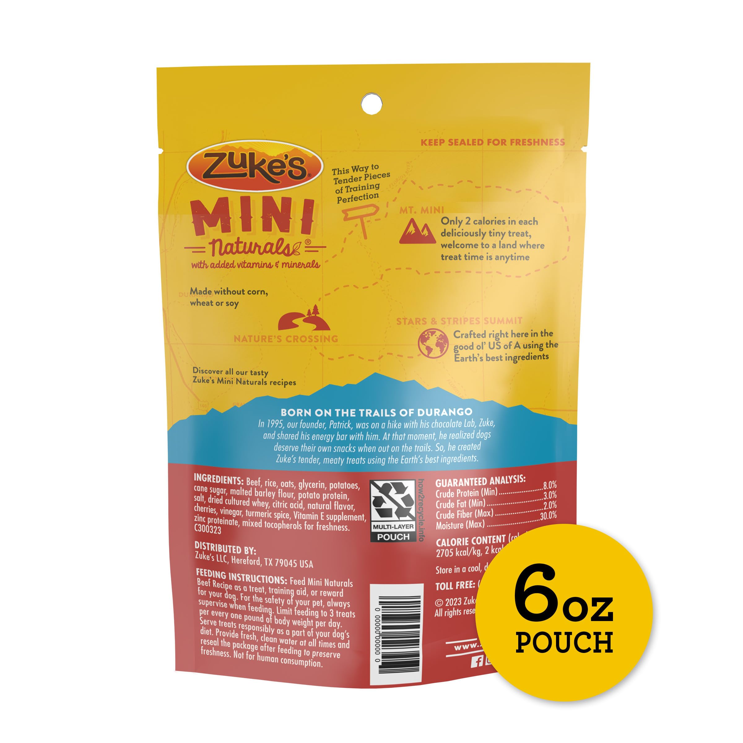 Zuke's on-the-go rewards ready in convenient packaging.