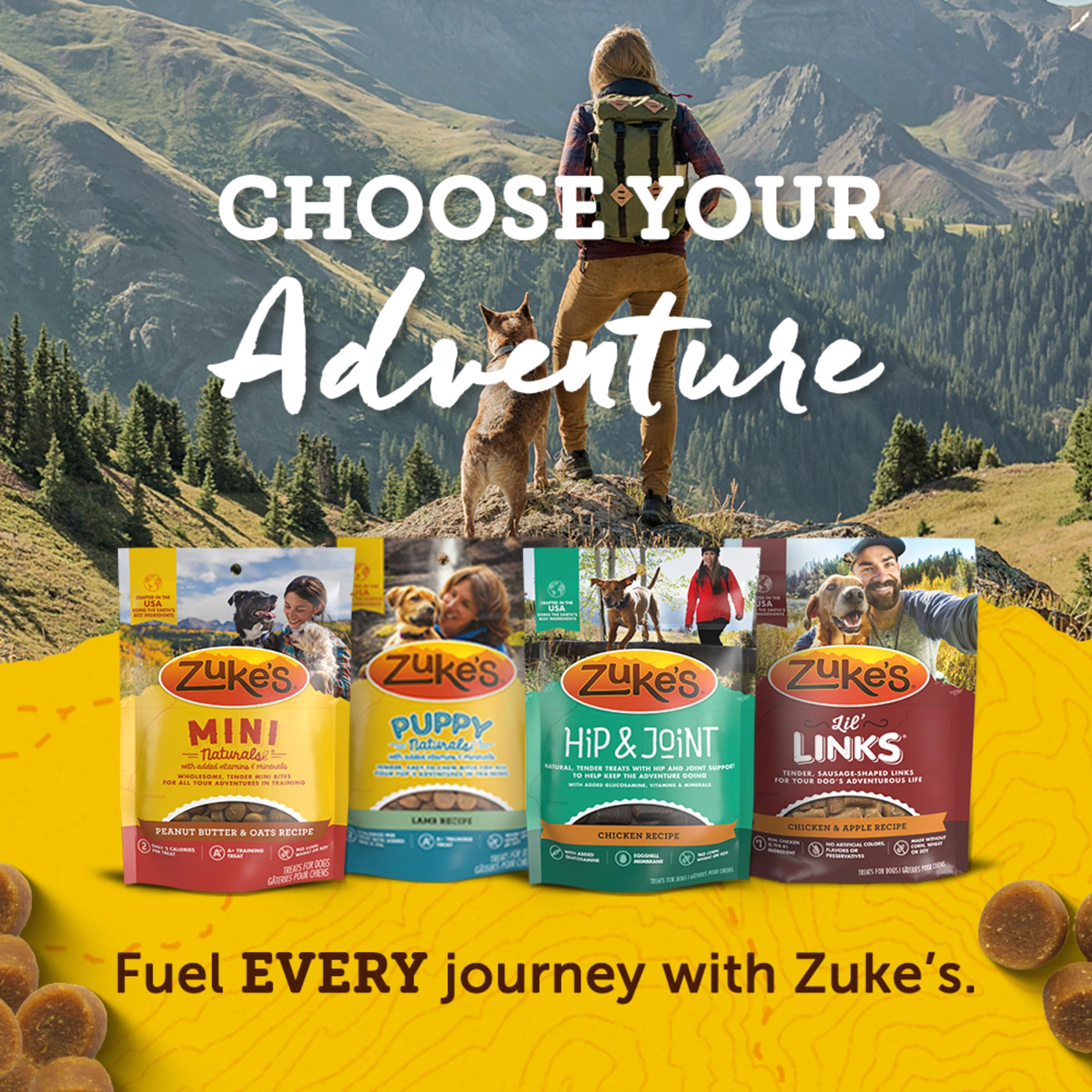 Zuke's two calorie treats highlight light training rewards.