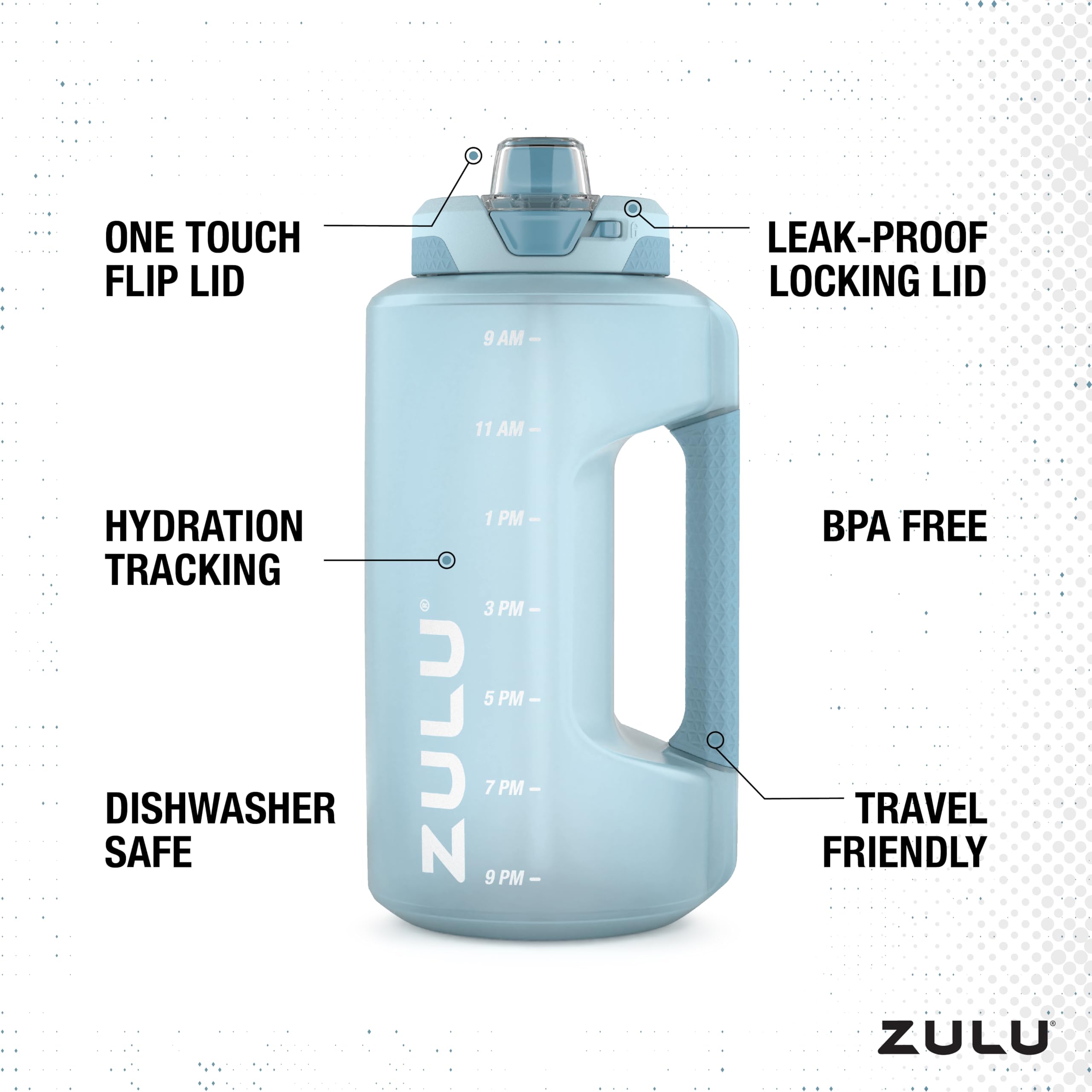 Zulu Goals internal silicone straw simplifies sipping without tipping.