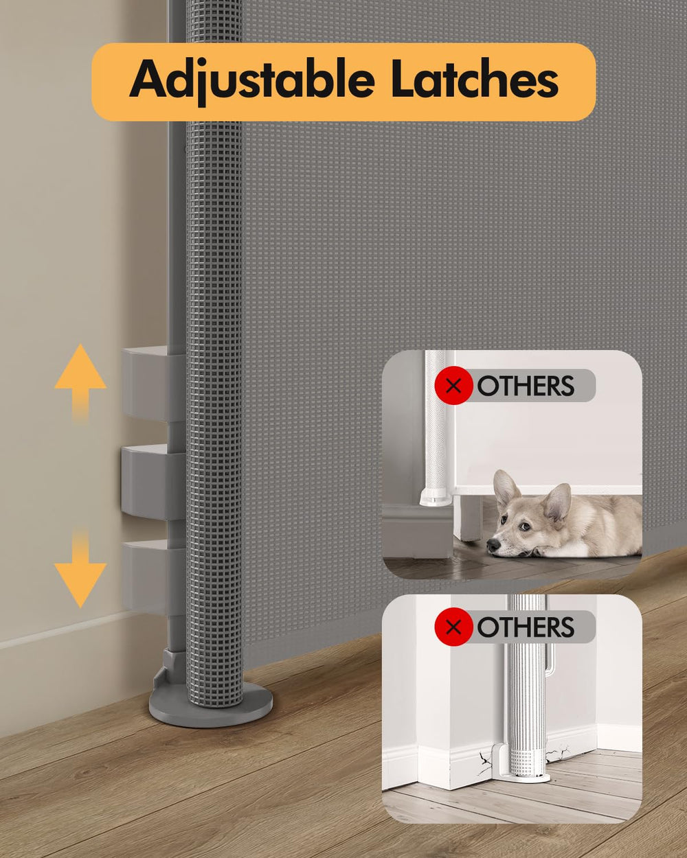 Zupetta retractable gate fits stairways, doorways, and hallways for flexible spaces.
