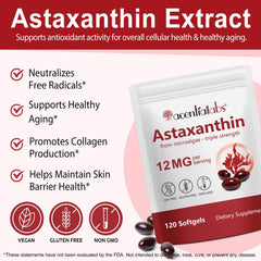 Close-up of ZUZOKKAHA astaxanthin softgels for easy daily dosing.