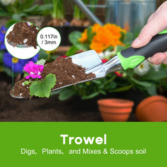 ZUZUAN cultivator hand rake for soil loosening and weed removal.
