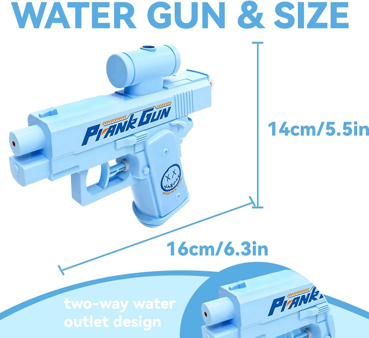 Zxhtwo prank two-way water gun reverse mechanism for social prank moments