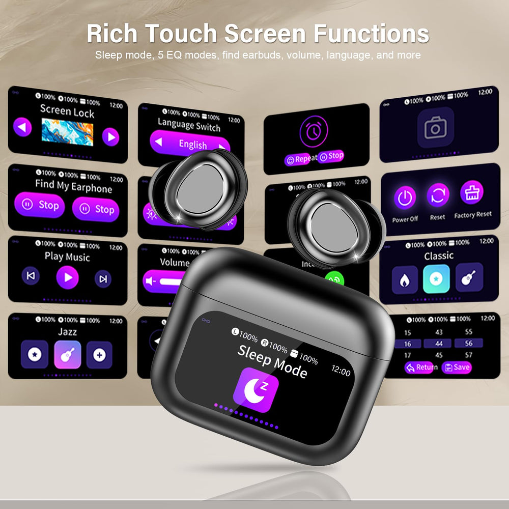 ZYHKON Sleep Earbuds 48h playtime for extended listening through the night.