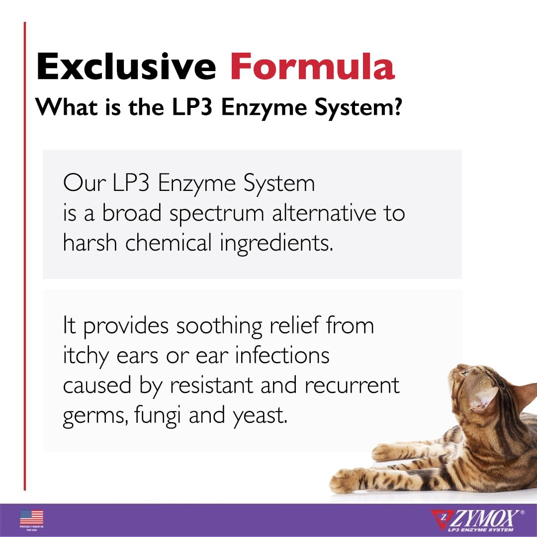 Zymox Advanced Ear Wipes cats-use closeup: refreshing, scent-free cleansing for small pets.