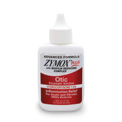 Zymox Advanced Formula Otic Plus bottle pour for simple at-home ear care